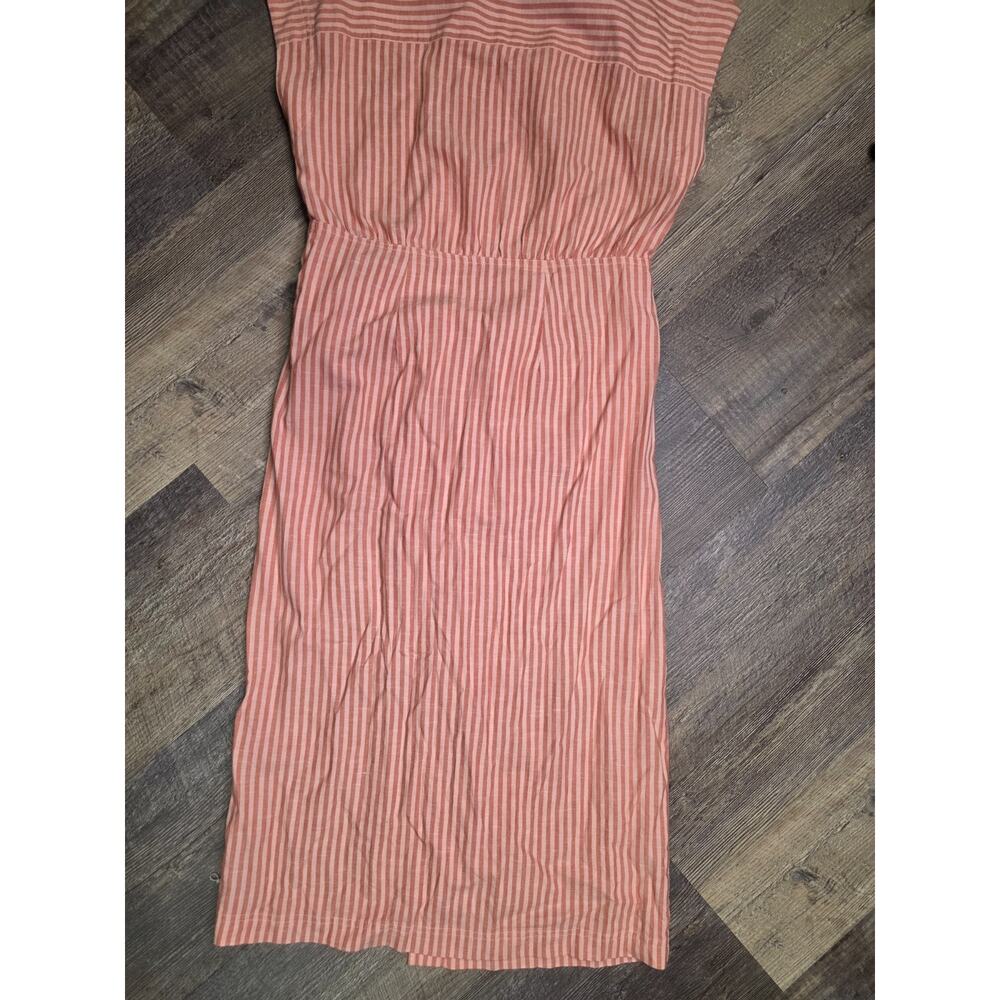 Universal Thread Womens XS Dress Pink Striped Button Front Tie Waist Midi NWT - Picture 5 of 7